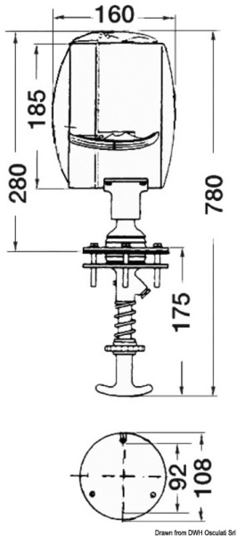 Faro comando interno 24 V 185 mm - 13.342.24