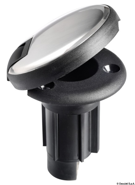 Basetta nera incasso cappuccio inox 3 contatti - 11.000.24