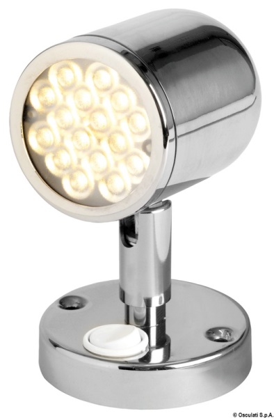 Faretto snodato con interruttore acc.inox - 13.947.10