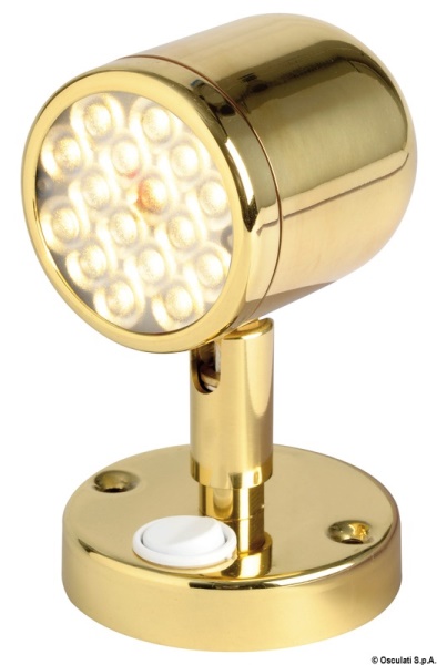 Faretto snodato con interruttore ottone lucido - 13.947.11