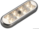 Osculati - Plafoniera Bimini inox compatta a 8 LED fondo piatto, con interruttore