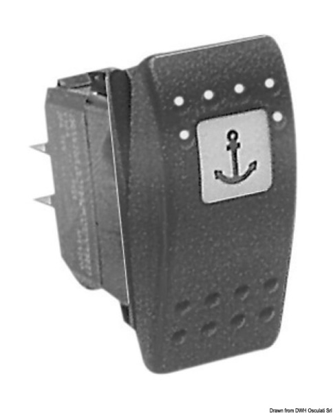 Interruttore ON-ON 2 led rossi 12 V - 14.192.57