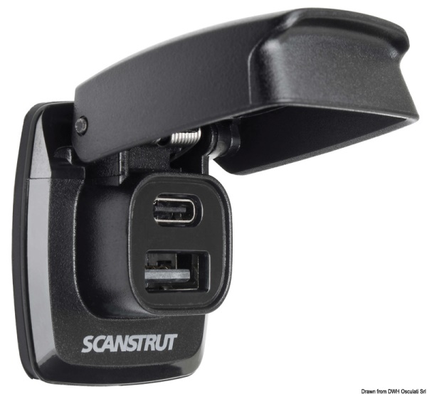Presa USB-A e USB-C stagne SCANSTRUT Flip Pro - 14.195.80