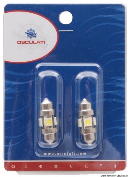 2 Lampadine LED a siluro 39 mm 3000 K - 14.301.22
