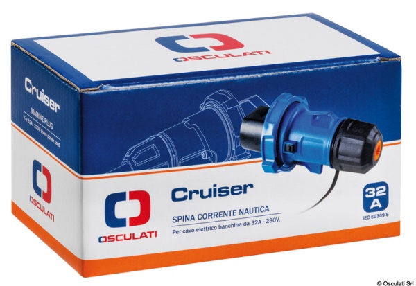Presa elettrica Cruiser 32 A nera e cover inox - 14.432.21