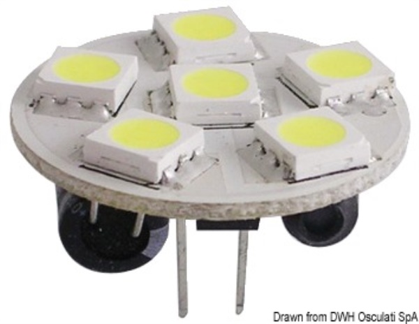Lampadina 6 LED G4 Ø 24 mm attacco posteriore - 14.450.06