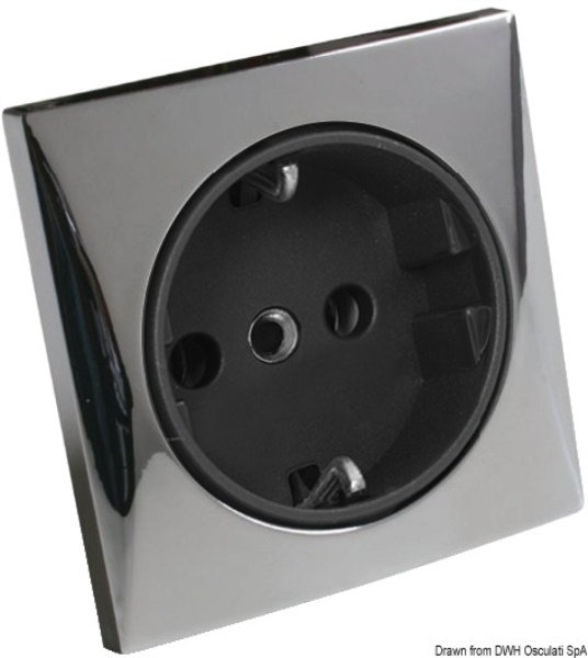 Presa AC 220 V tipo Schuko cromata - 14.492.03