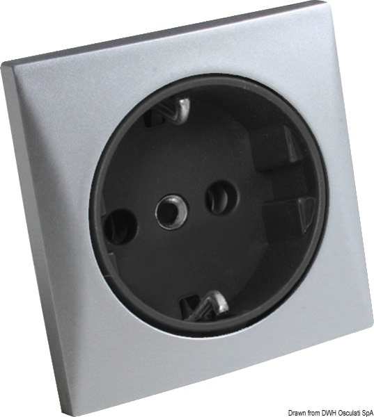 Presa AC 220 V tipo Schuko satinata - 14.492.04
