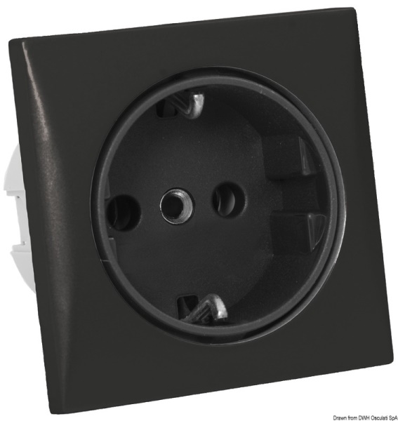 Presa AC 220 V tipo Schuko nera - 14.492.11