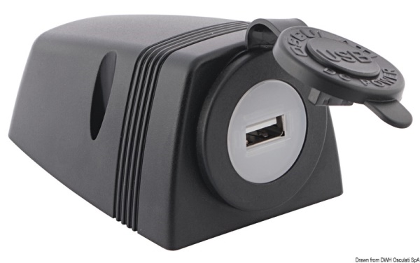 Presa USB con carenatura per fissaggio su piano - 14.516.03