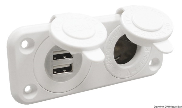 Presa accendisigari + doppia USB bianca - 14.516.12