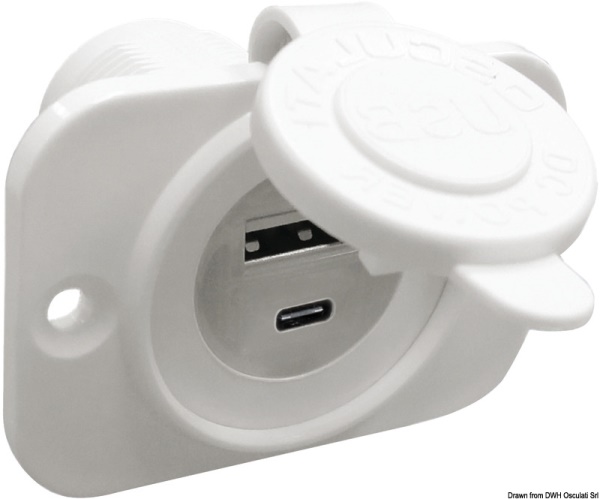 Presa incasso doppia USB Type-A + Type-C bianca - 14.516.15