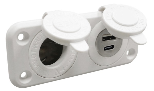 Presa accendisigari + USB-A + USB-C bianca - 14.516.16