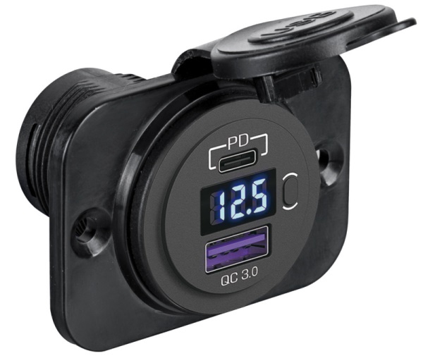 Presa di corrente con doppia USB + voltmetro - 14.516.30