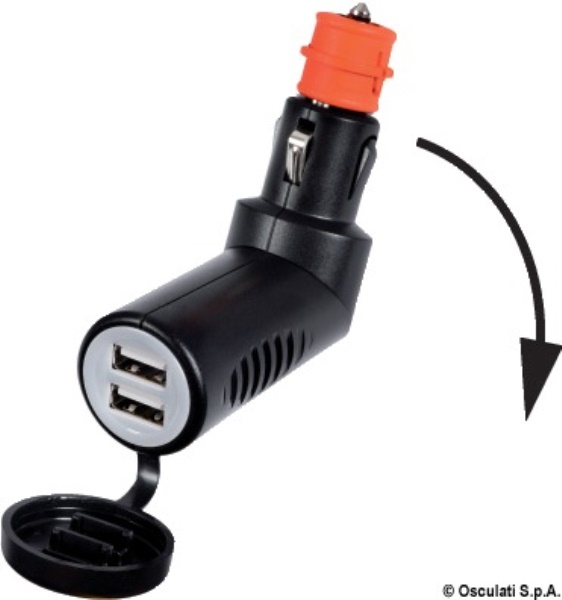 Adattatore presa corrente snodato con doppia USB - 14.517.14
