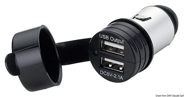 Adattatore presa corrente doppio USB con cappuccio - 14.517.15