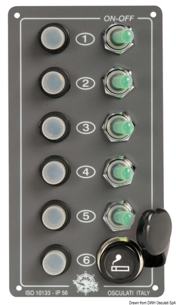 Pannello Elite 5 interruttori + presa accendino - 14.705.00