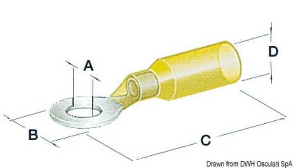 Occhioli stagni foro 6,4 mm giallo - 14.800.04