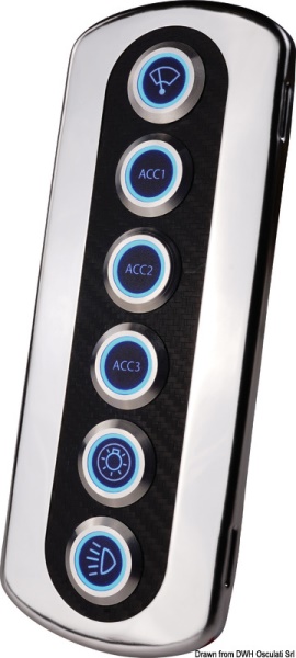 Pannello interruttori in fibra di carb. LED blu - 14.850.11