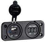 Voltmetro digitale e presa USB doppia A+C - 14.517.52