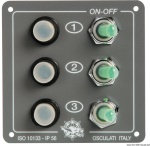 Osculati - Pannello 3 interruttori riarmabili
