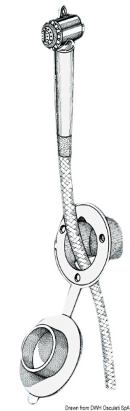 Doccia a pulsante bianca tubo PVC 4 m a parete - 15.245.01