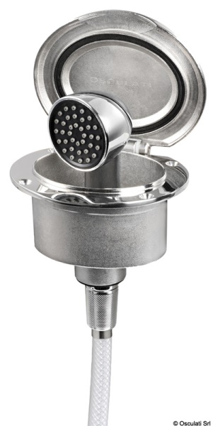 Box Elissa inox con doccia Keji tubo PVC 4 m - 15.304.01