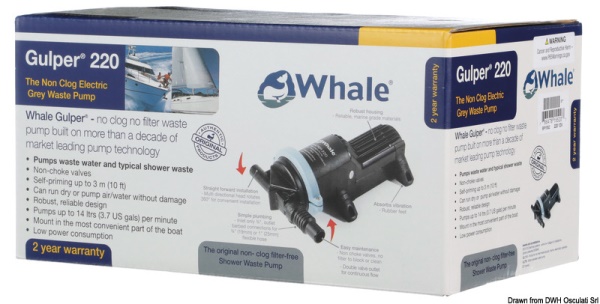 Pompa Whale Gulper 220 12V retail - 16.155.30