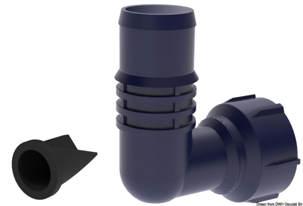 Scarico 90°  3/4" & 1" c/valvola non ritorno - 16.491.92