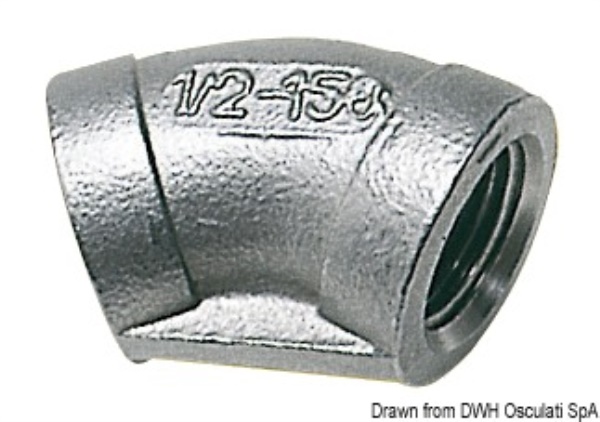 Gomito inox femmina/femmina 45° 1" 1/4 - 17.220.05