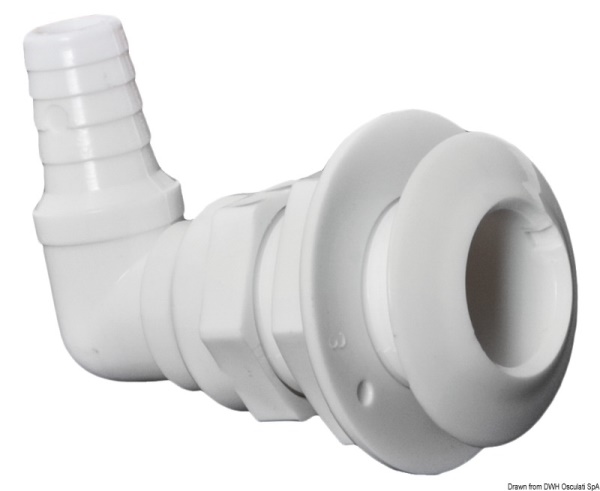 Scarico mare plastica 90°  1" x 25 mm - 17.395.00