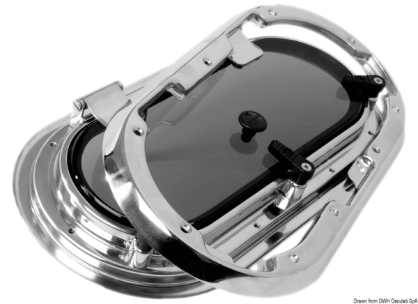 Oblò Bomar inox ovale 438 x 210 mm - 19.224.03