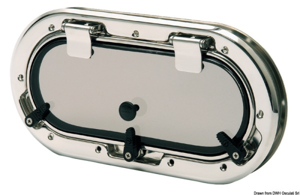 Oblò Bomar inox ovale 400 x 200 mm - 19.224.01