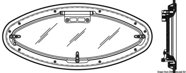 Oblò ellittico Bomar Flagship 209 x 468 mm - 19.511.22