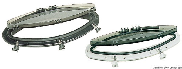 Oblò ellittico Bomar bianco 146 x 415 mm - 19.515.00BI
