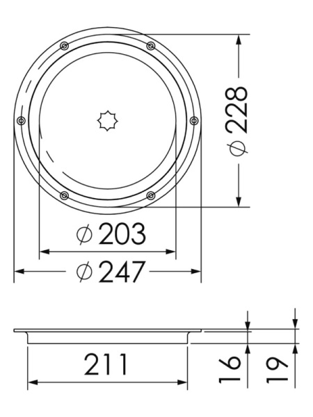 Botola ispezione AISI 316 passaggio 203 mm - 20.100.50