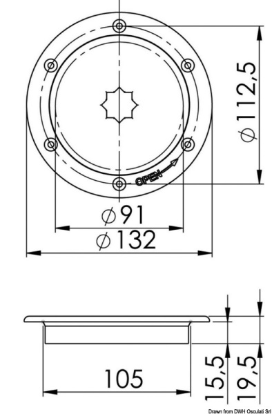 Botola ispezione AISI 316 passaggio 91 mm - 20.103.50
