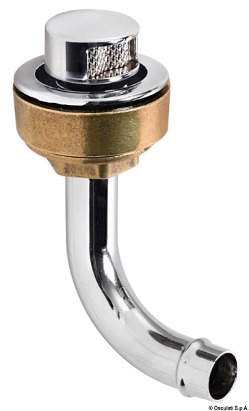 Sfiato ottone cromato 16 mm 90° destro - 20.285.01