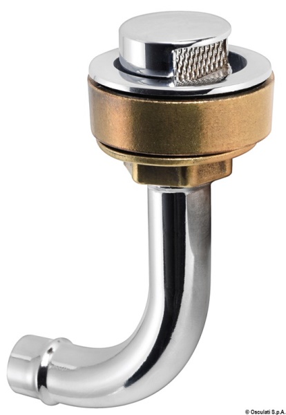 Sfiato ottone cromato 16 mm 90° sinistro - 20.285.02