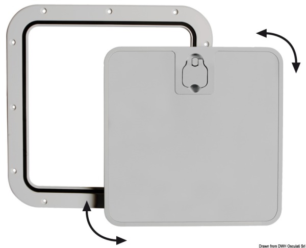 Portello estraibile grigio 375 x 375 mm - 20.302.32