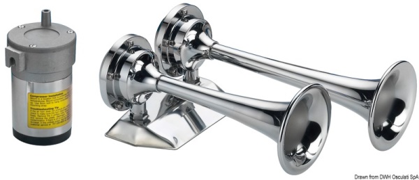 Tromba cromata 2 corni 12 V - 21.443.12