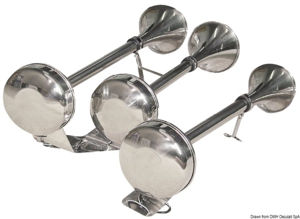 Tromba inox doppia 12 V - 21.452.04