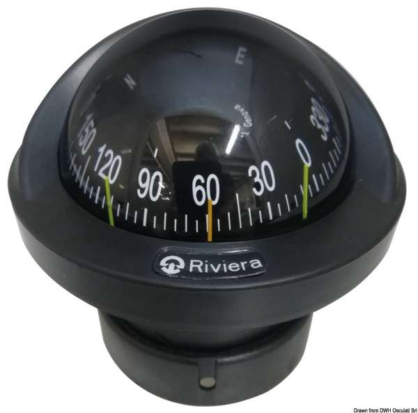 Bussola Riviera BA1-2022 nera, rosa nera frontale - 25.005.31
