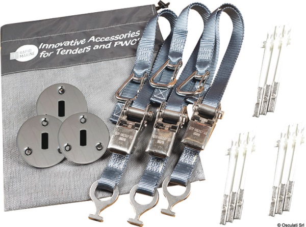 Kit composto da 3 padaye tipo Flush + 3 cinghie grigie 25 mm - 22.505.10