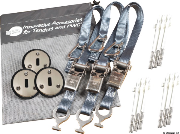 Kit composto da 3 padaye tipo Low profile + 3 cinghie grigie 25 mm - 22.505.11