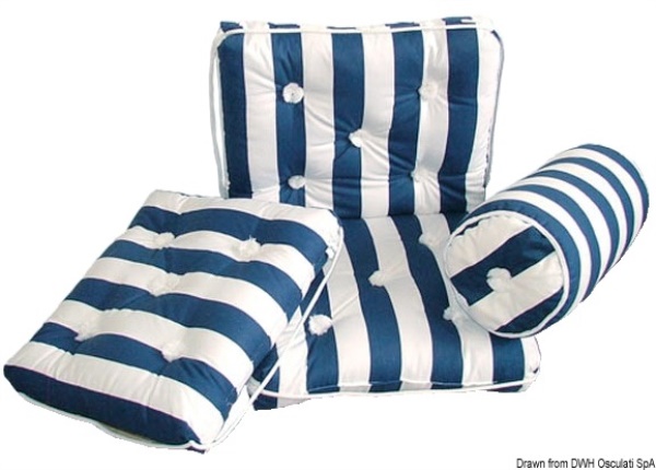 Cuscino con schienale cotone blu e bianco - 24.430.24