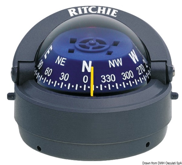 Bussola Ritchie Explorer 2"3/4 esterna grigia/blu - 25.081.13