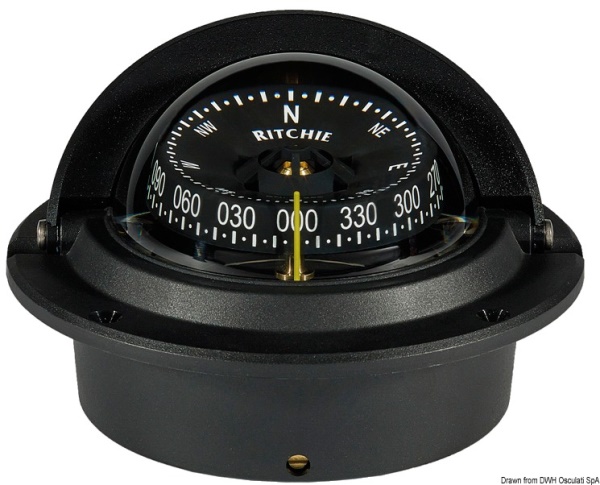 Bussola Ritchie Wheelmark 3" incasso nera/nera - 25.082.31