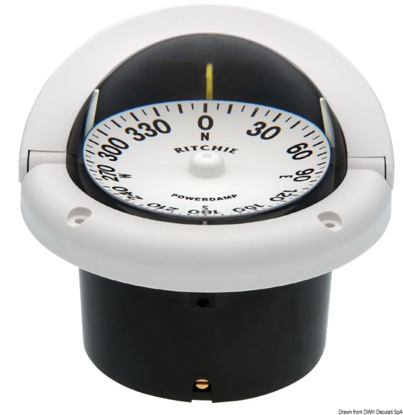 Bussola Ritchie Helmsman 3"3/4 incasso bianca/b. - 25.083.02