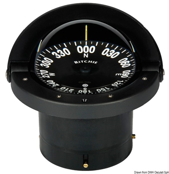 Bussola Ritchie Wheelmark 4"1/2 incasso nera/nera - 25.084.41
